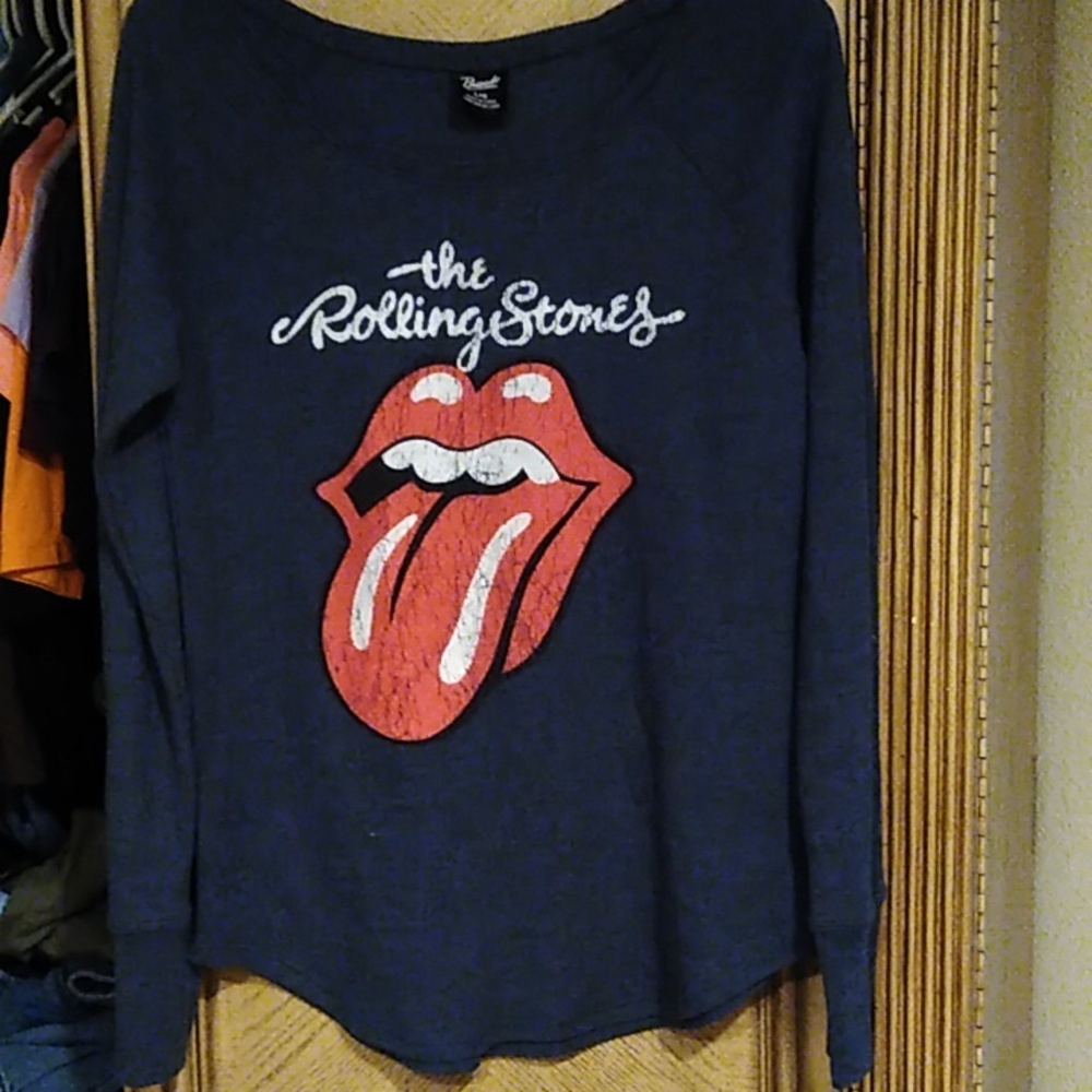 Rolling Stones thermal tongue/ mouth 👅Navy blue long sleeve